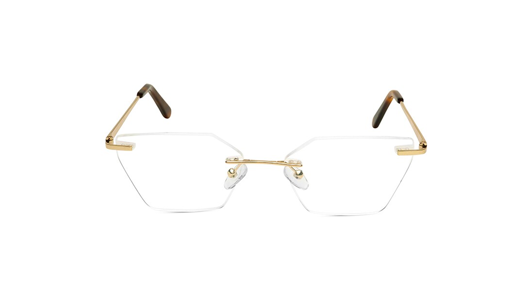 Image 1 of Gold Square Rimless Eyeglasses(TC1105WRM1MGLV) from Fastrack Available at Titan Eye+