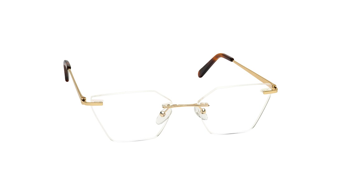 Gold Square Rimless Eyeglasses(TC1105WRM1MGLV)