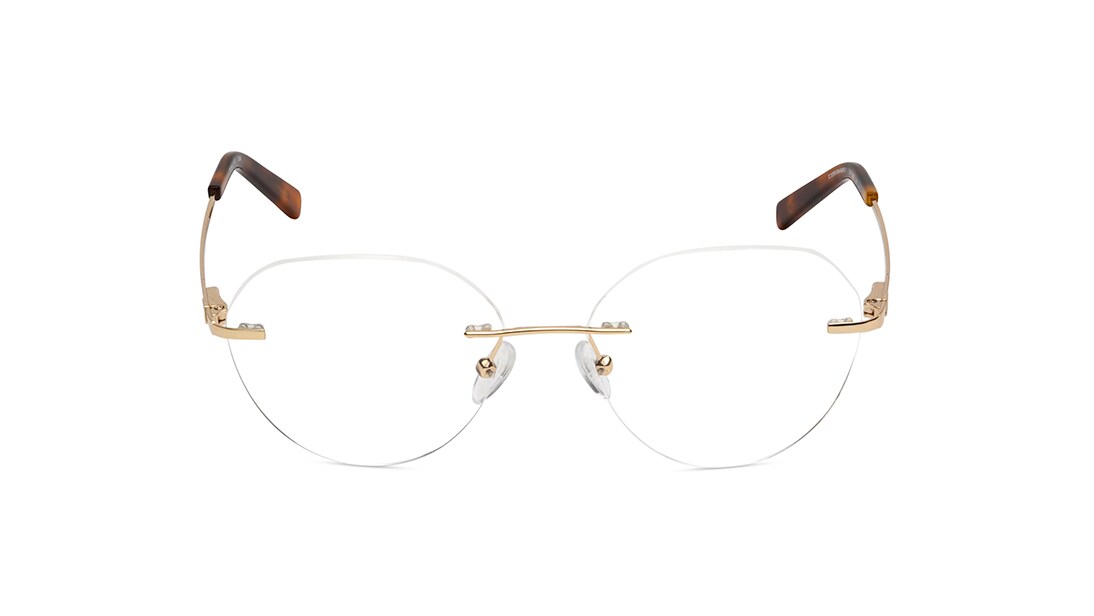 Image 1 of Gold Round Rimless Eyeglasses(TC1108URM1MGLV) from Fastrack Available at Titan Eye+