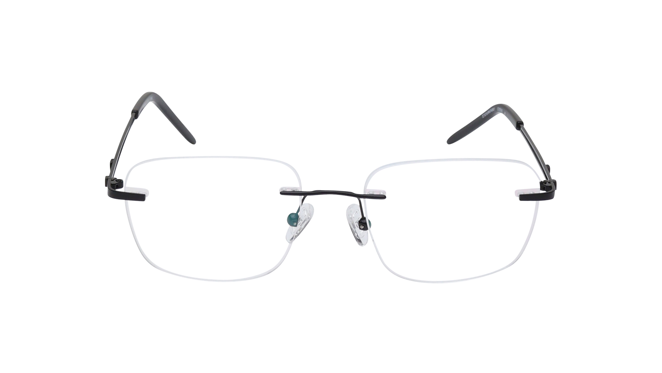 Image 1 of Square Black Rimless Eyeglasses for Men and Women from Titan Available at Titan Eye+