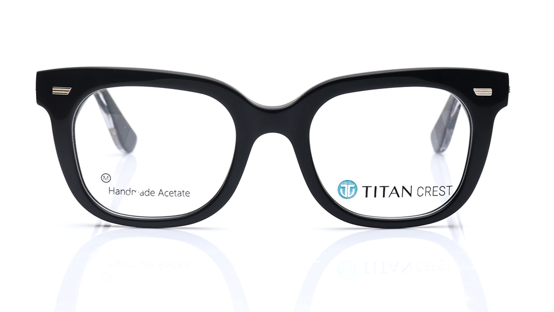 Image 1 of Black Round Rimmed Eyeglasses for Men from Titan Available at Titan Eye+