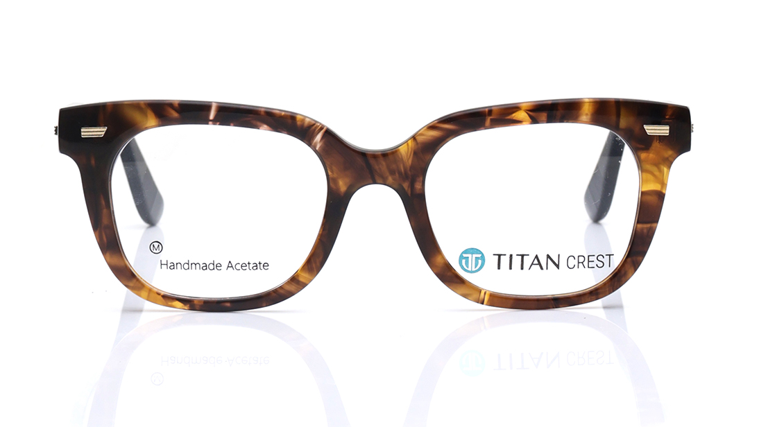 Image 1 of Brown Round Rimmed Eyeglasses for Men from Titan Available at Titan Eye+
