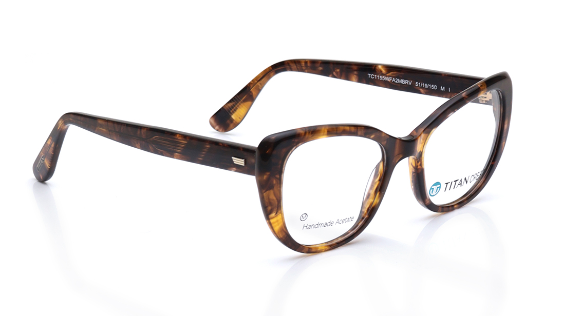 Brown Cateye Rimmed Eyeglasses for Men