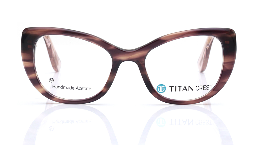 Image 1 of Pink Cateye Rimmed Eyeglasses for Men from Titan Available at Titan Eye+