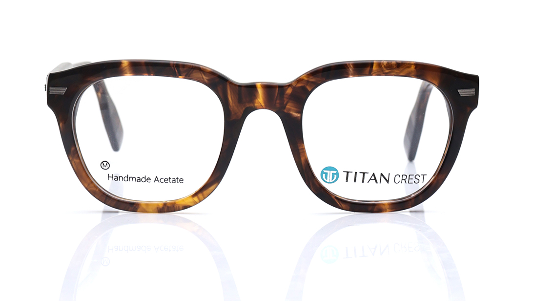 Image 1 of Brown Round Rimmed Eyeglasses for Men from Titan Available at Titan Eye+