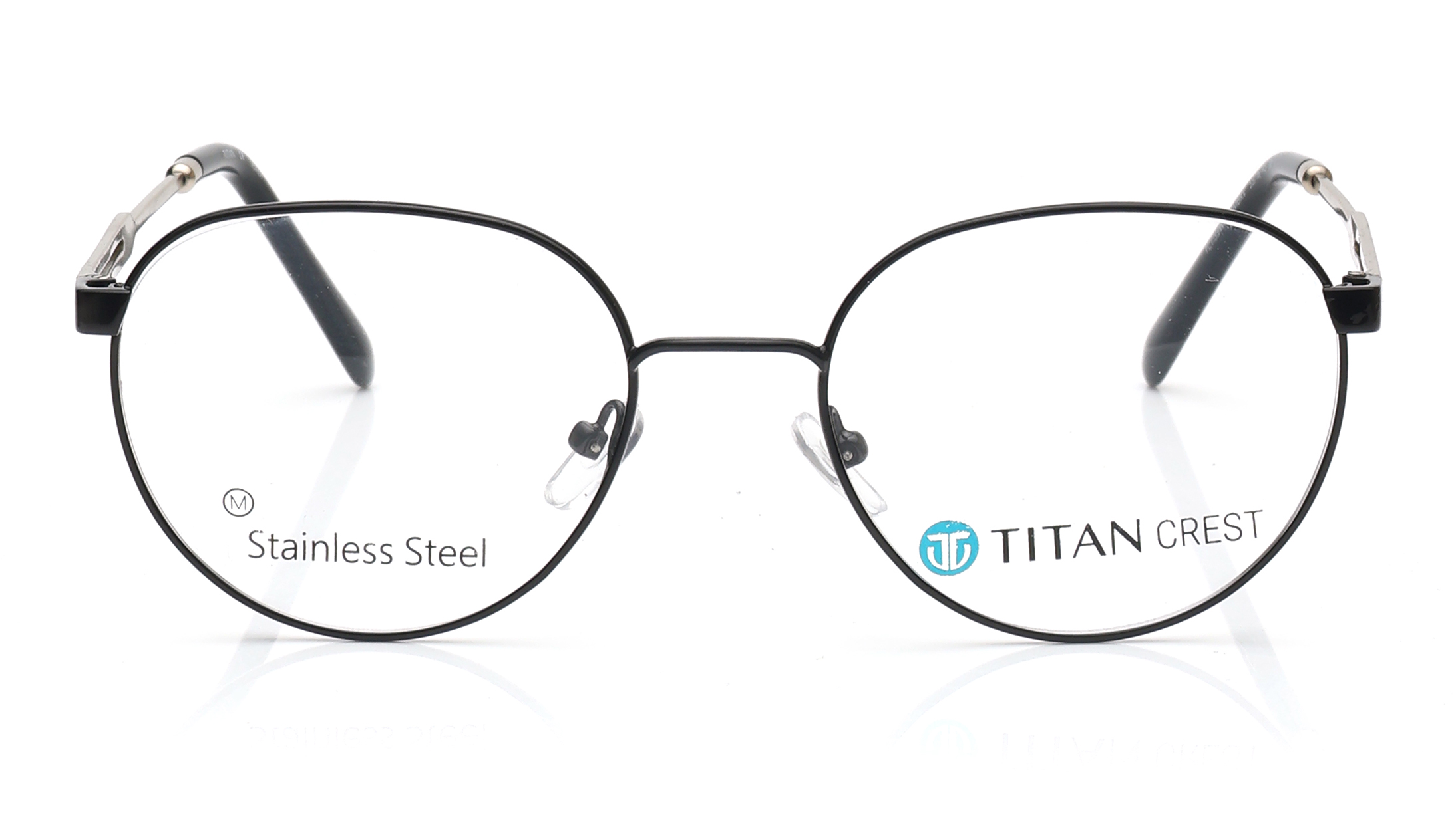Image 1 of Black Round Eyeglasses for Women from Titan Available at Titan Eye+