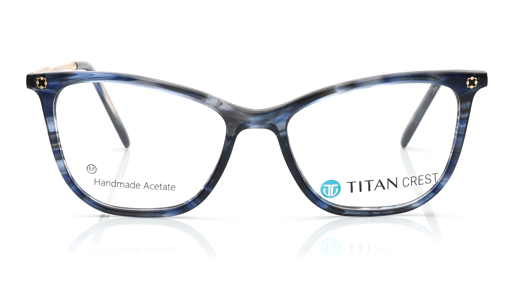 Image 1 of Blue Rectangle Eyeglasses for Women from Titan Available at Titan Eye+