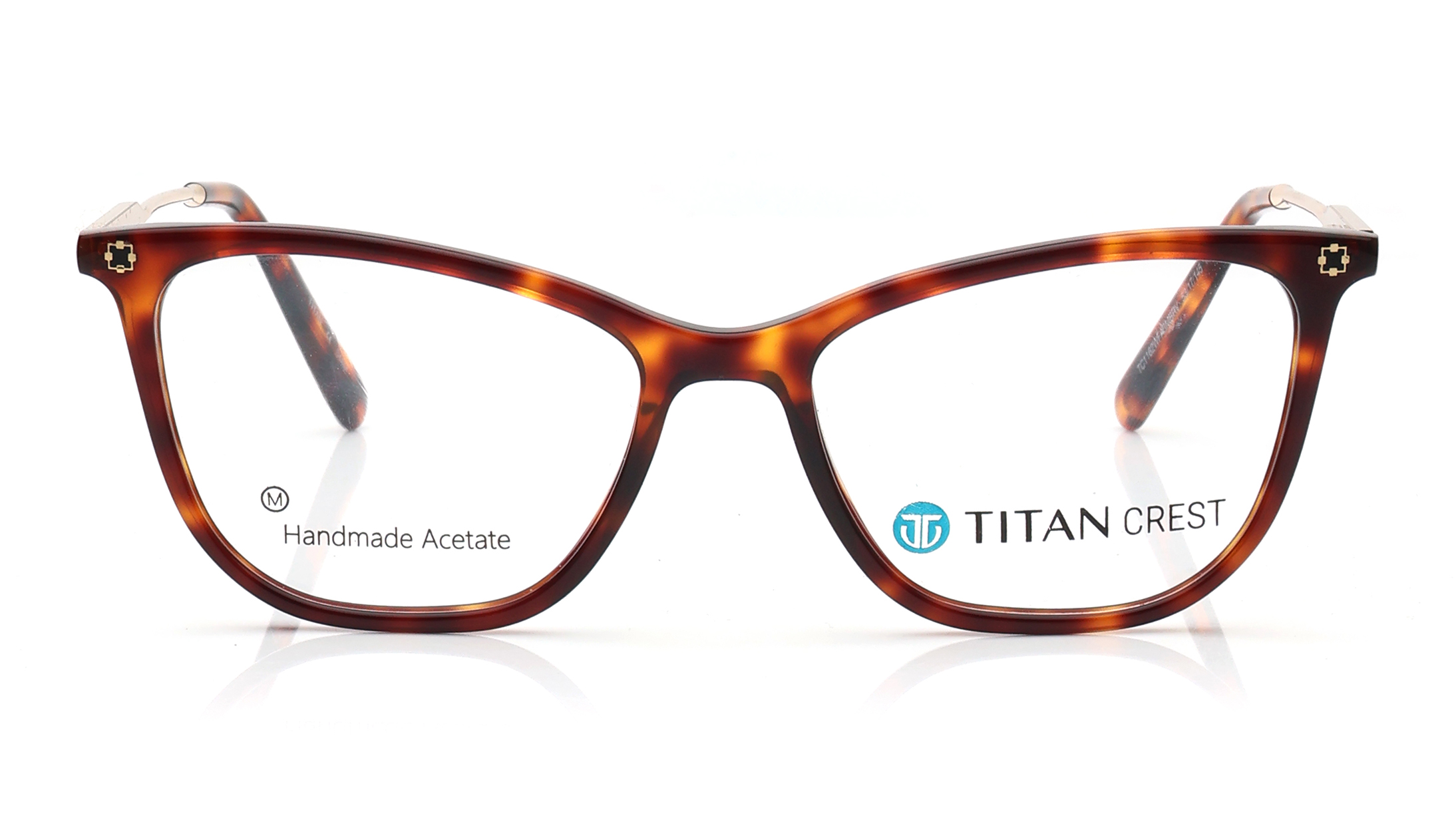 Image 1 of Brown Rectangle Eyeglasses for Women from Titan Available at Titan Eye+