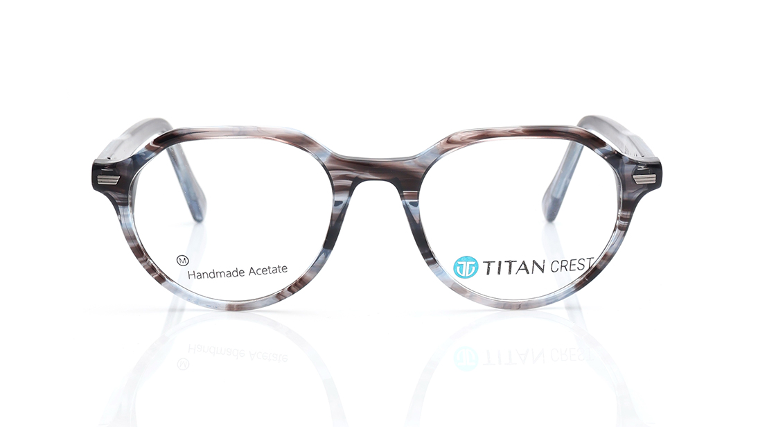 Image 1 of Grey Round Eyeglasses for Men from Titan Available at Titan Eye+