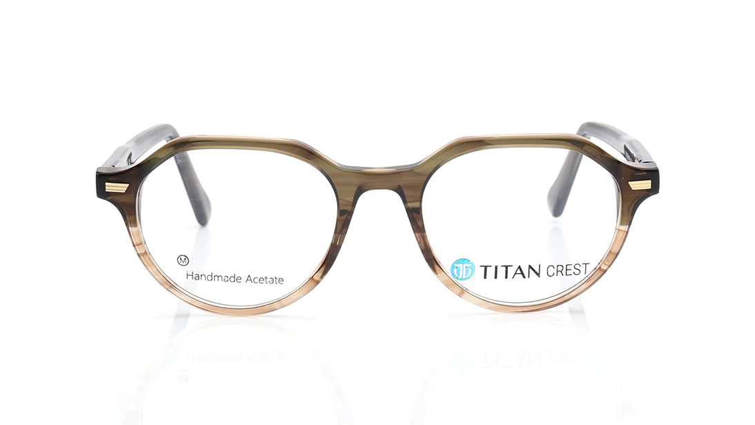 Image 1 of Round Yellow Rimmed Eyeglasses for Men from Titan Available at Titan Eye+