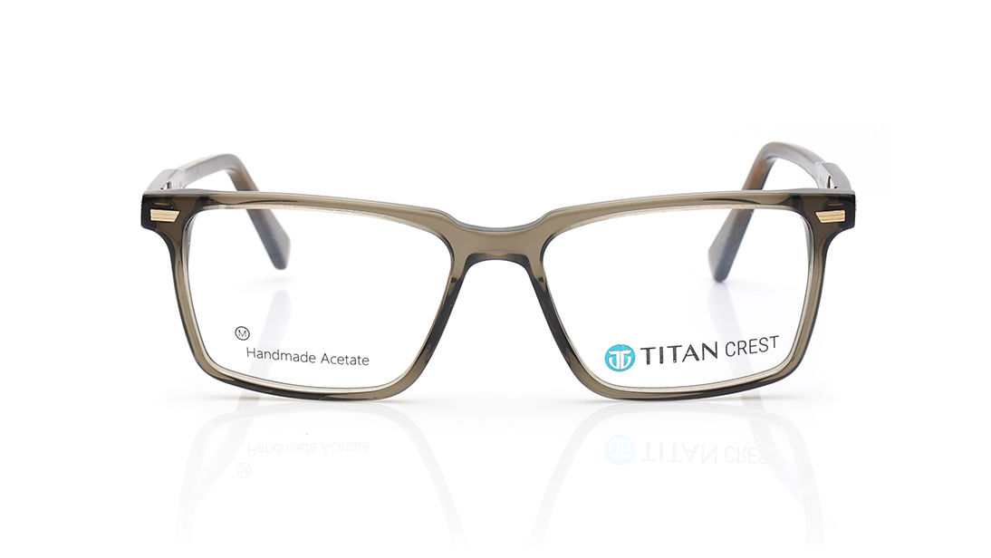 Image 1 of Brown Rectangle Eyeglasses for Men from Titan Available at Titan Eye+