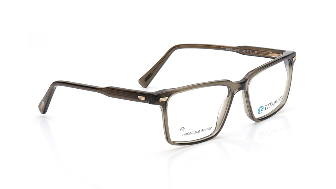 Rectangle Brown Rimmed Eyeglasses for Men