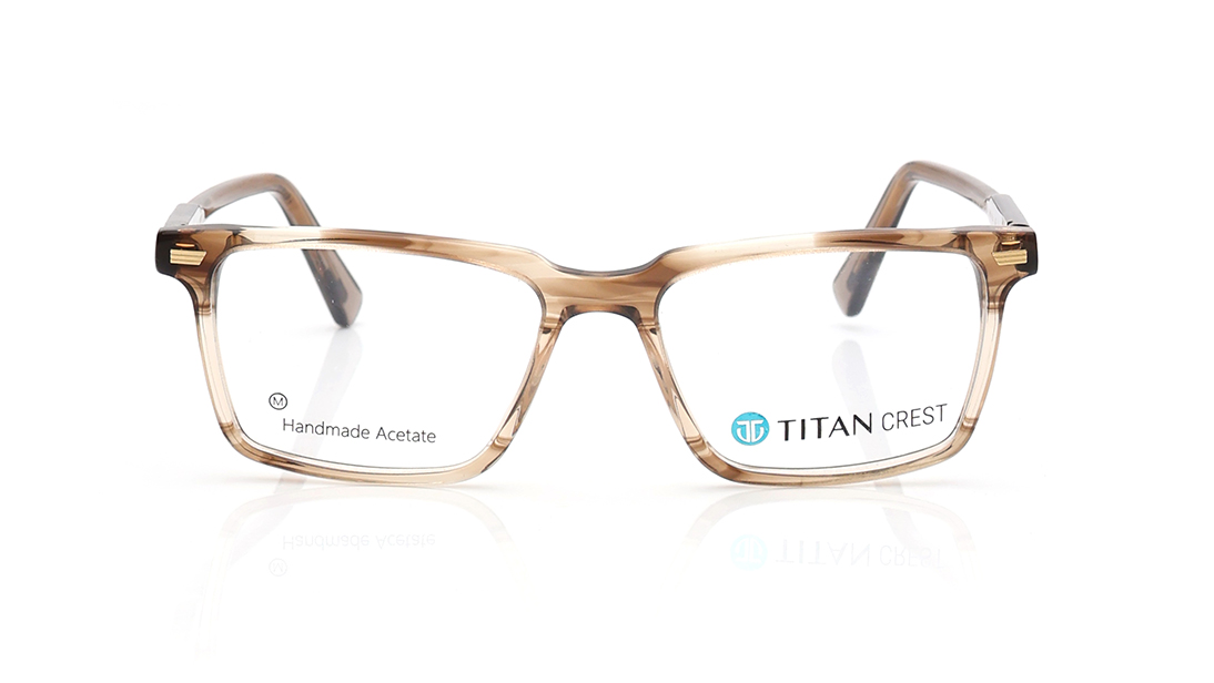 Image 1 of Grey Rectangle Eyeglasses for Men from Titan Available at Titan Eye+