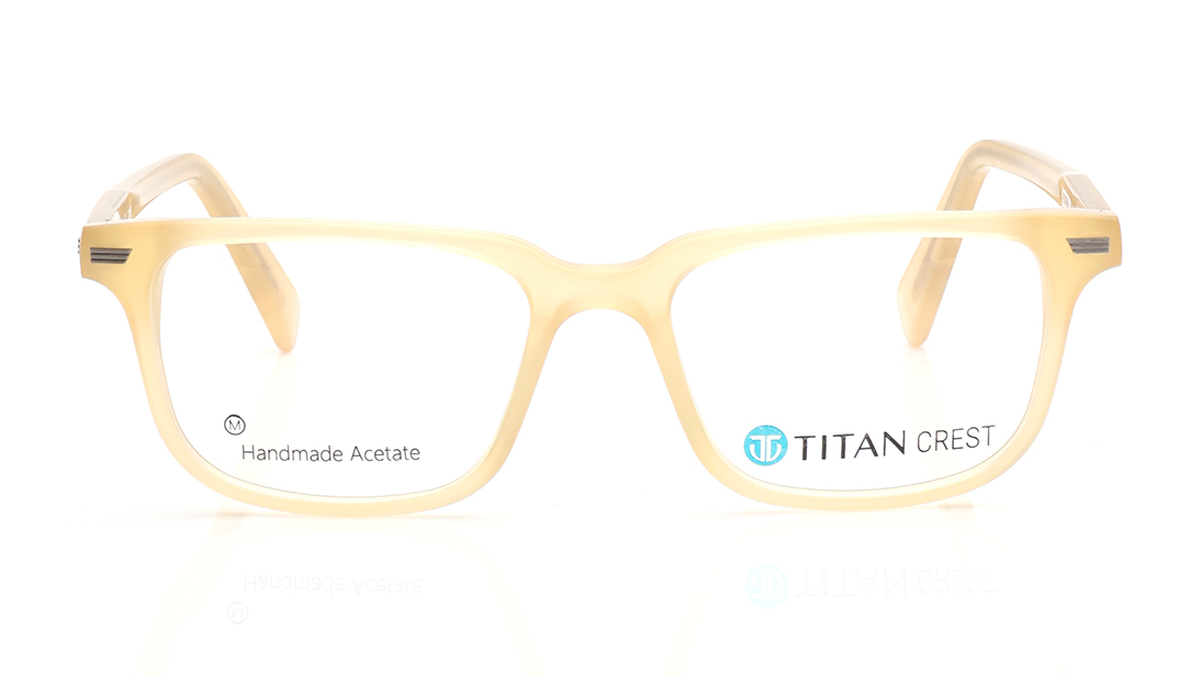 Image 1 of Brown Rectangle Eyeglasses for Men from Titan Available at Titan Eye+