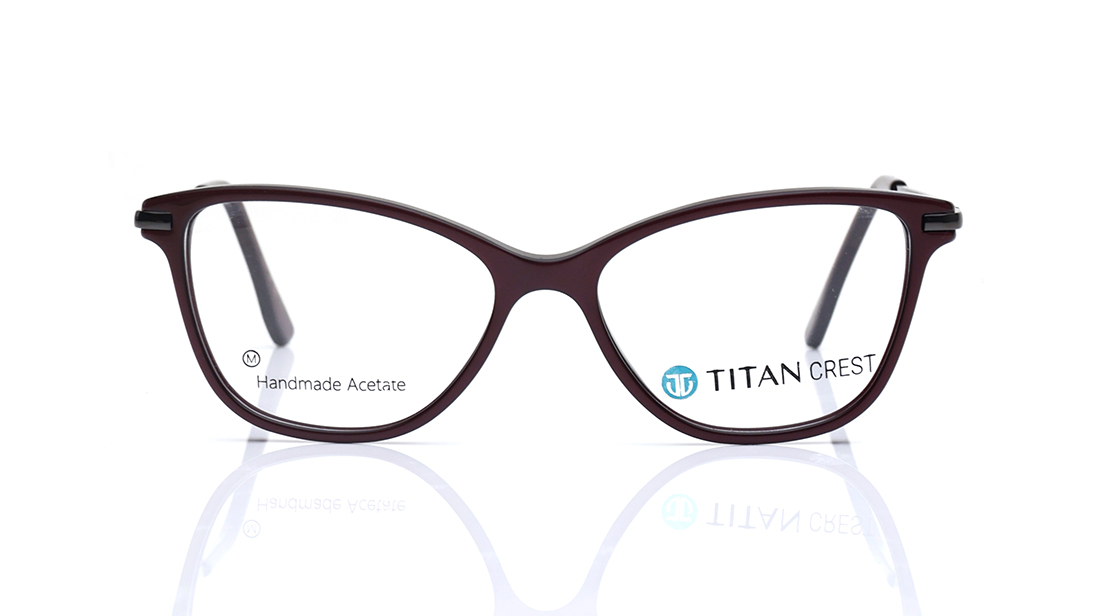 Image 1 of Red CatEye Eyeglasses for Women from Titan Available at Titan Eye+