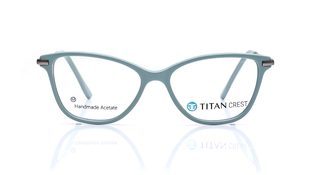 Image 1 of Green CatEye Eyeglasses for Women from Titan Available at Titan Eye+