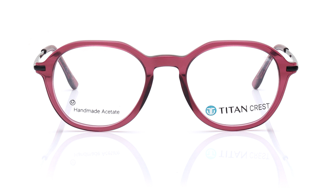 Image 1 of Purple Round Eyeglasses for Men and Women from Titan Available at Titan Eye+