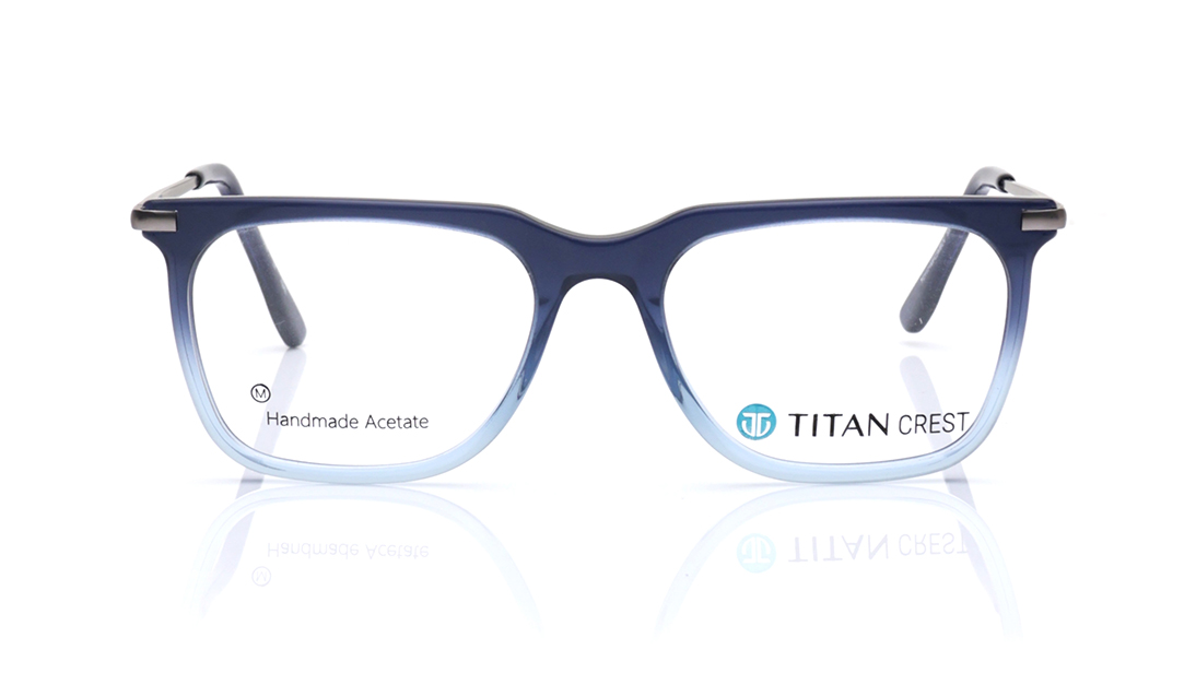 Image 1 of Blue Square Eyeglasses for Men from Titan Available at Titan Eye+
