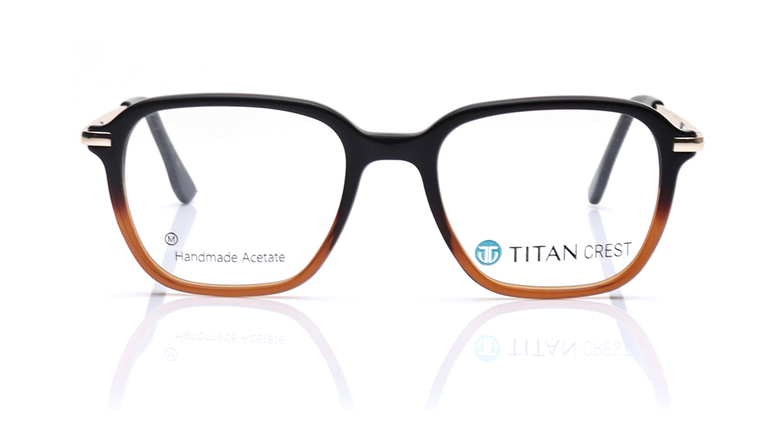 Image 1 of Brown Geometric Eyeglasses for Men and Women from Titan Available at Titan Eye+