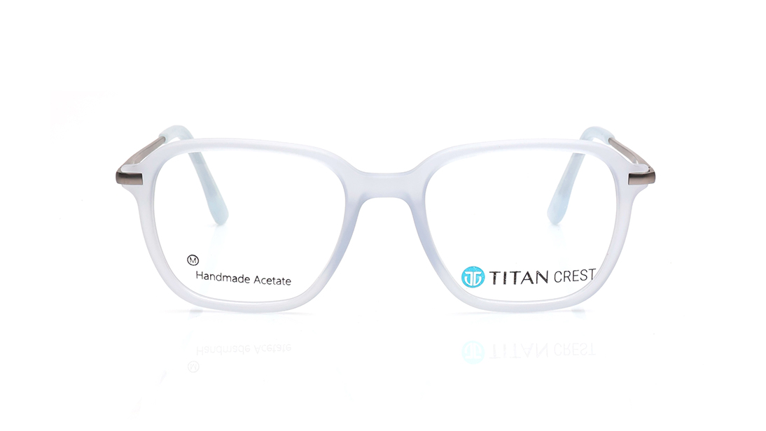 Image 1 of Blue Geometric Eyeglasses for Men and Women from Titan Available at Titan Eye+