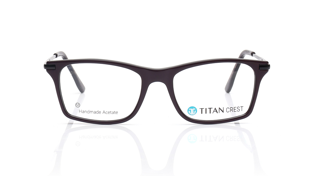 Image 1 of Purple Rectangle Eyeglasses for Men from Titan Available at Titan Eye+
