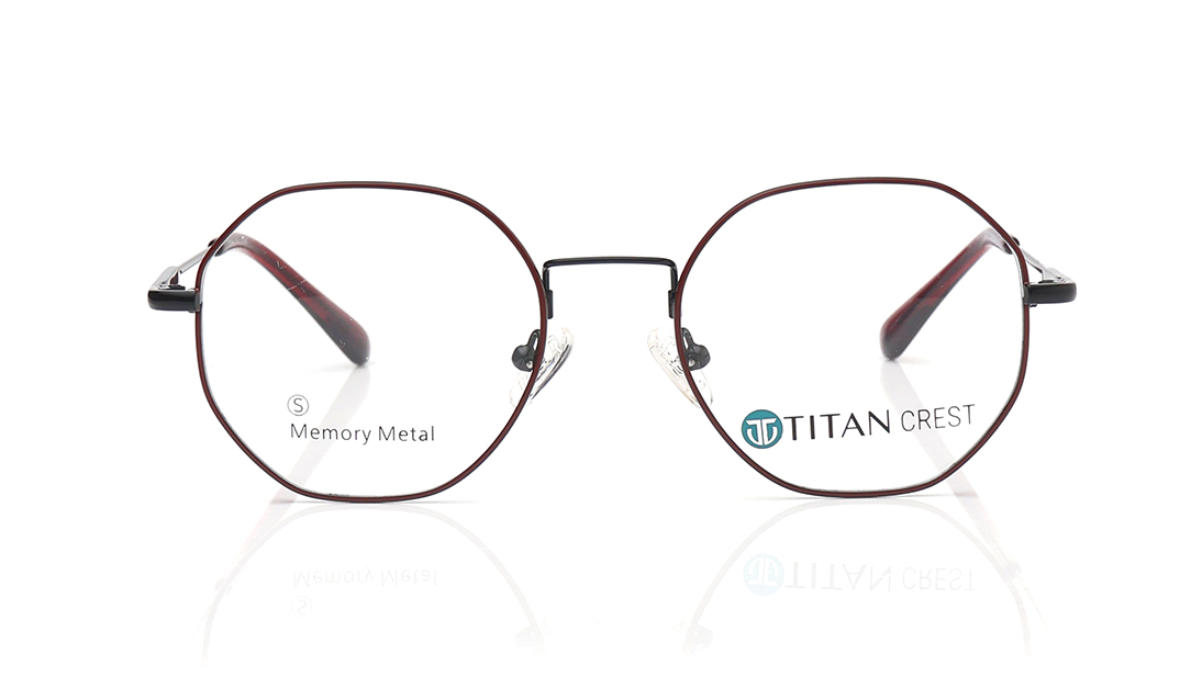 Image 1 of Black Geometric Rimmed Eyeglasses for Women from Titan Available at Titan Eye+
