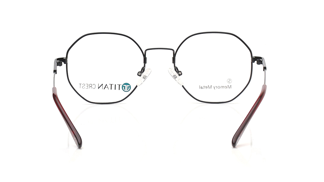 Image 7 of Black Geometric Rimmed Eyeglasses for Women from Titan Available at Titan Eye+