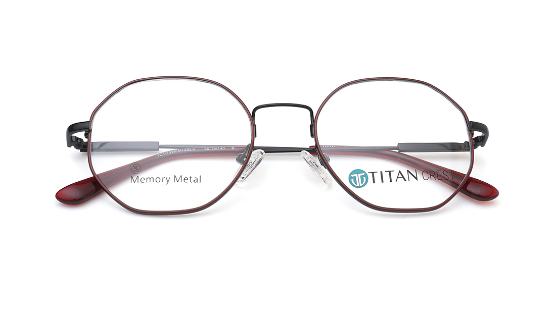 Image 4 of Black Geometric Rimmed Eyeglasses for Women from Titan Available at Titan Eye+