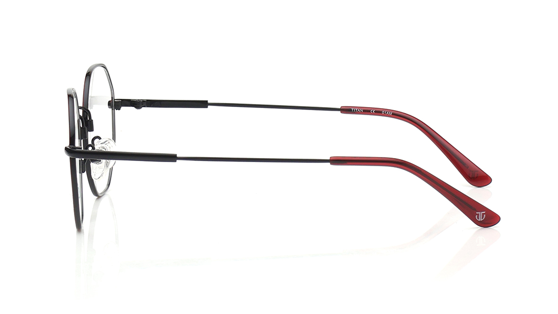 Image 5 of Black Geometric Rimmed Eyeglasses for Women from Titan Available at Titan Eye+