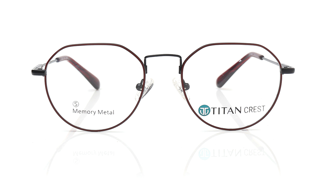 Image 1 of Black Geometric Rimmed Eyeglasses for Men and Women from Titan Available at Titan Eye+