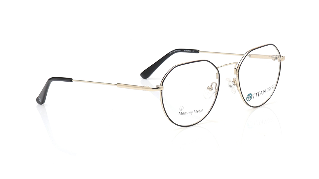 Gold Geometric Rimmed Eyeglasses for Men and Women