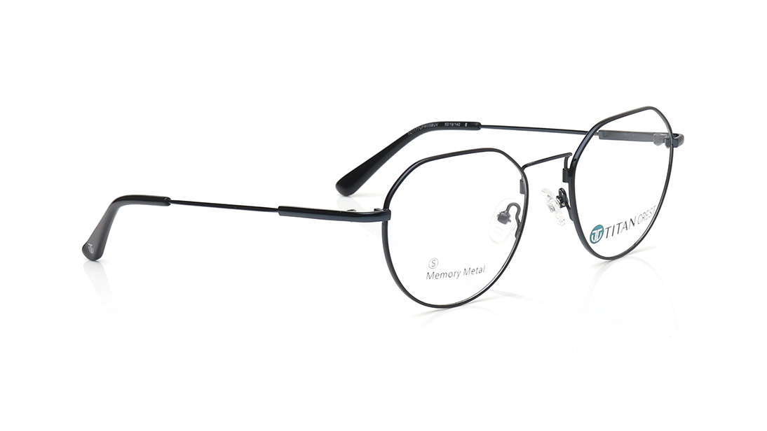 Blue Geometric Rimmed Eyeglasses for Men and Women