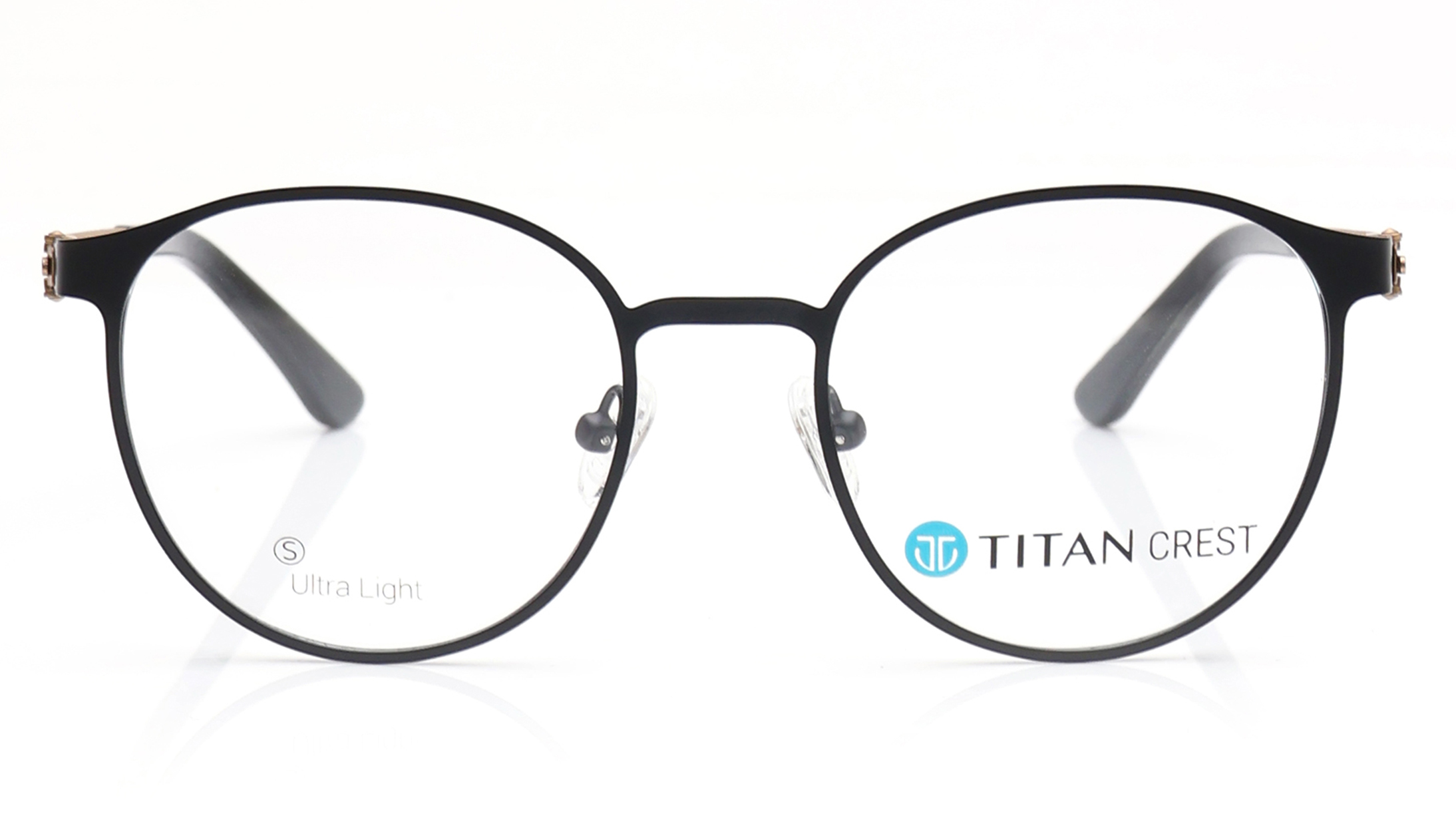 Image 1 of Black Round Eyeglasses for Men and Women from Titan Available at Titan Eye+