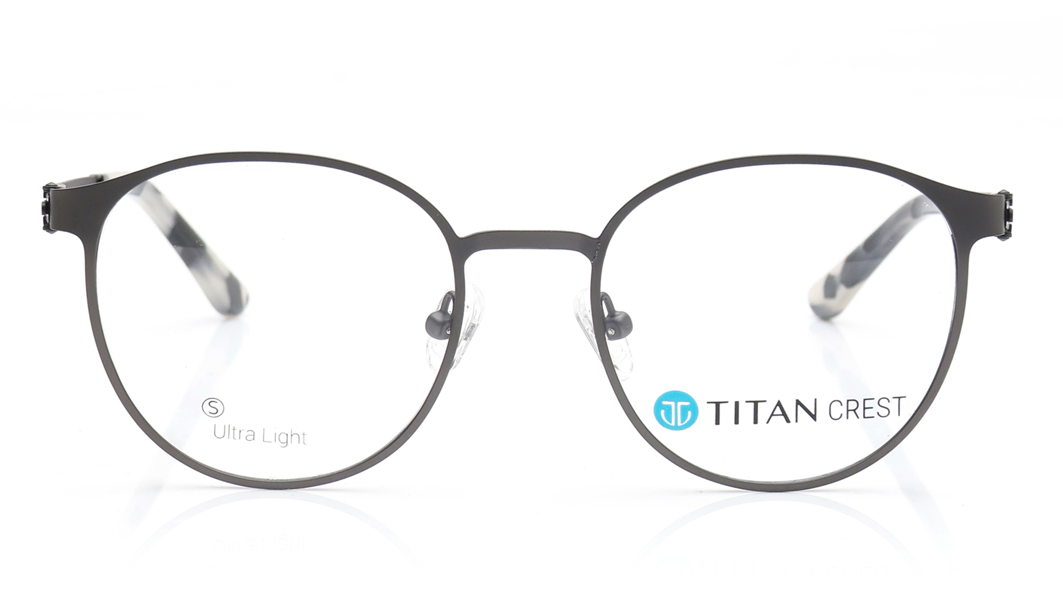 Image 1 of Grey Round Eyeglasses for Men and Women from Titan Available at Titan Eye+