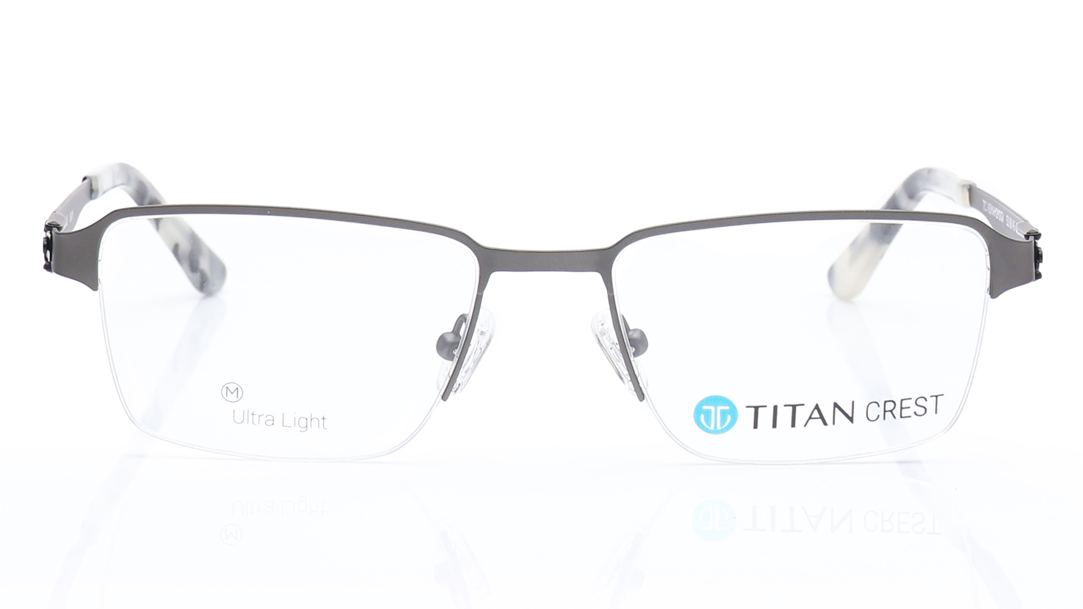 Image 1 of Grey Rectangle Eyeglasses for Men from Titan Available at Titan Eye+