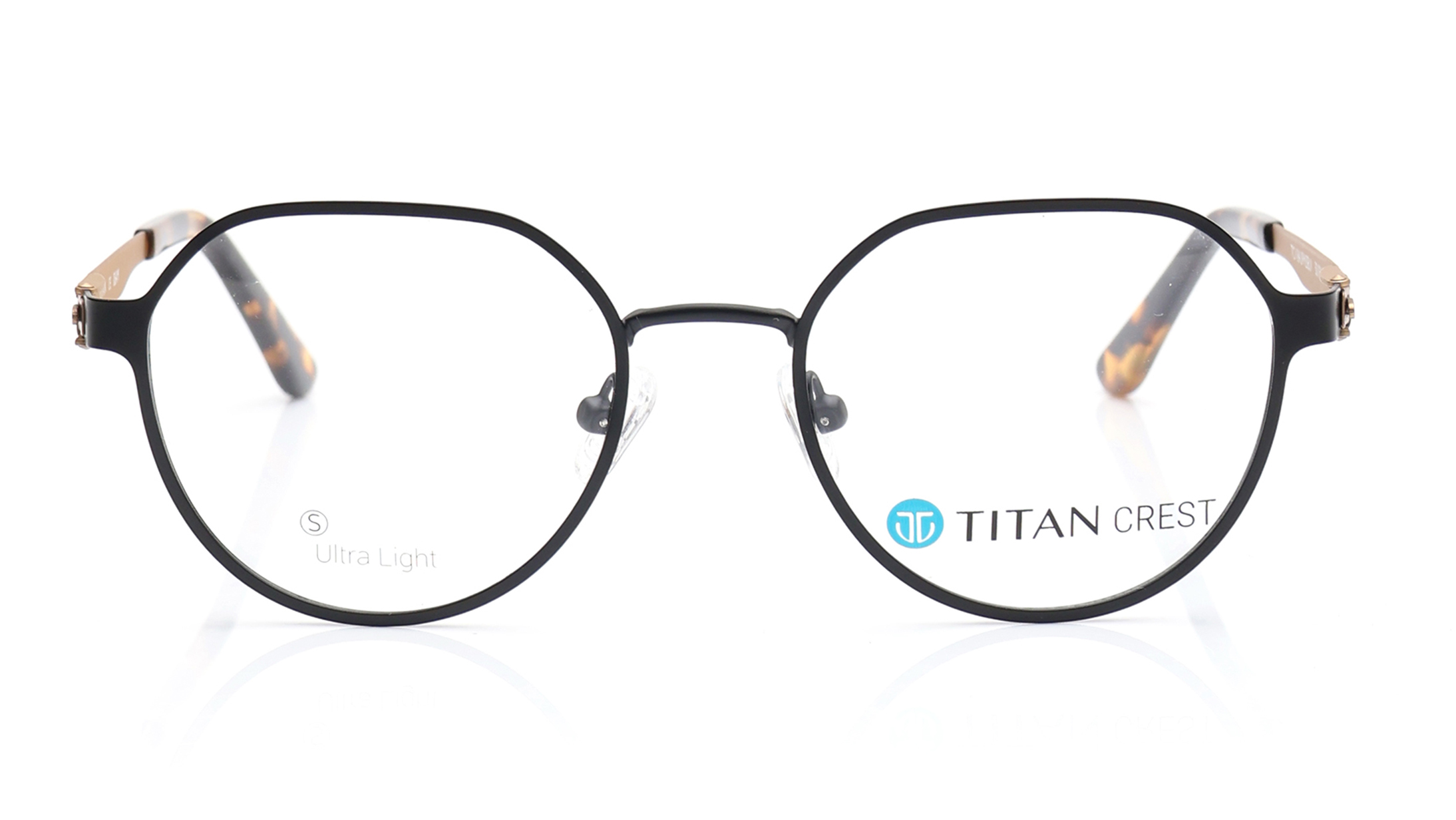 Image 1 of Black Round Eyeglasses for Men and Women from Titan Available at Titan Eye+