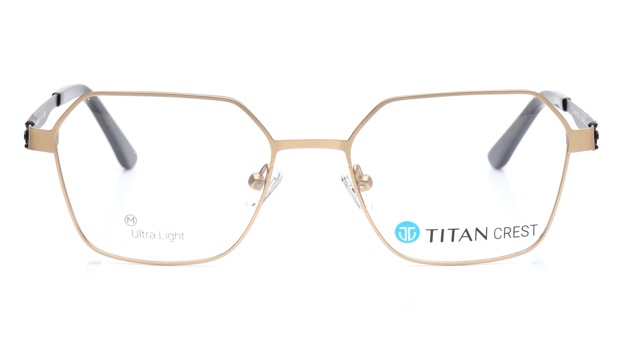 Image 1 of Gold Geometric Eyeglasses for Women from Titan Available at Titan Eye+