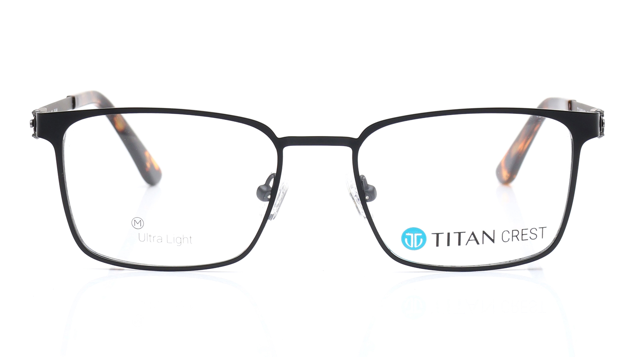 Image 1 of Black Rectangle Eyeglasses for Men from Titan Available at Titan Eye+