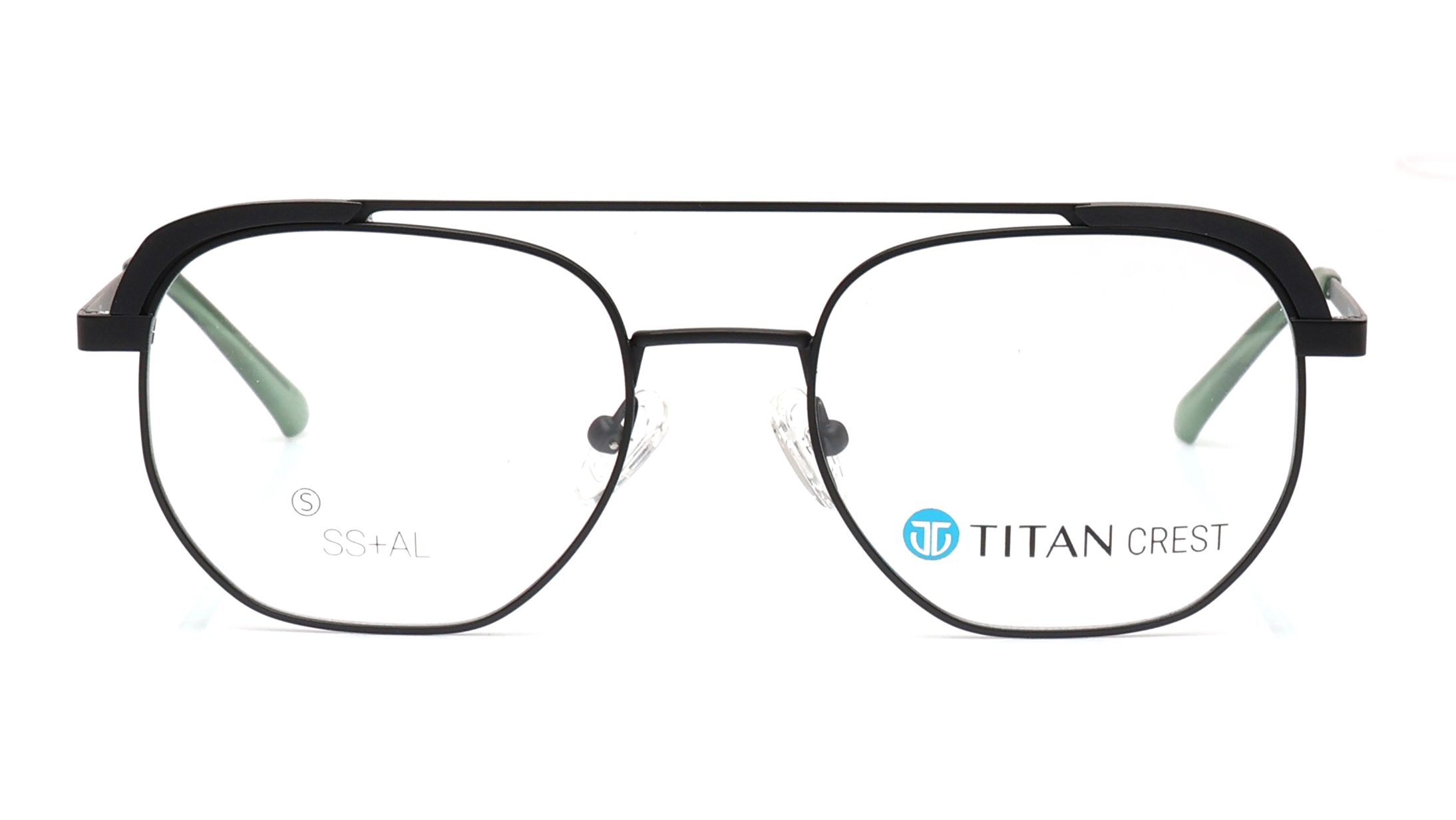 Image 1 of Titan Crest Navigator Black  Rimmed Eyeglasses for Men from Titan Available at Titan Eye+