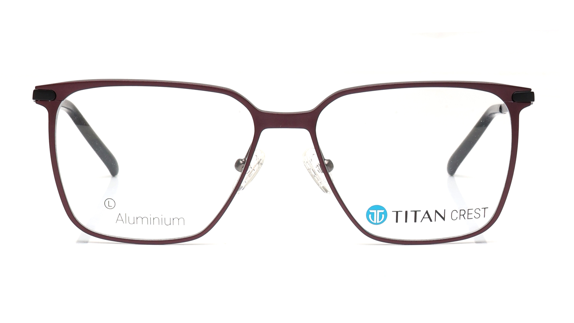 Image 1 of Titan Crest Square Red  Rimmed Eyeglasses for Men from Titan Available at Titan Eye+
