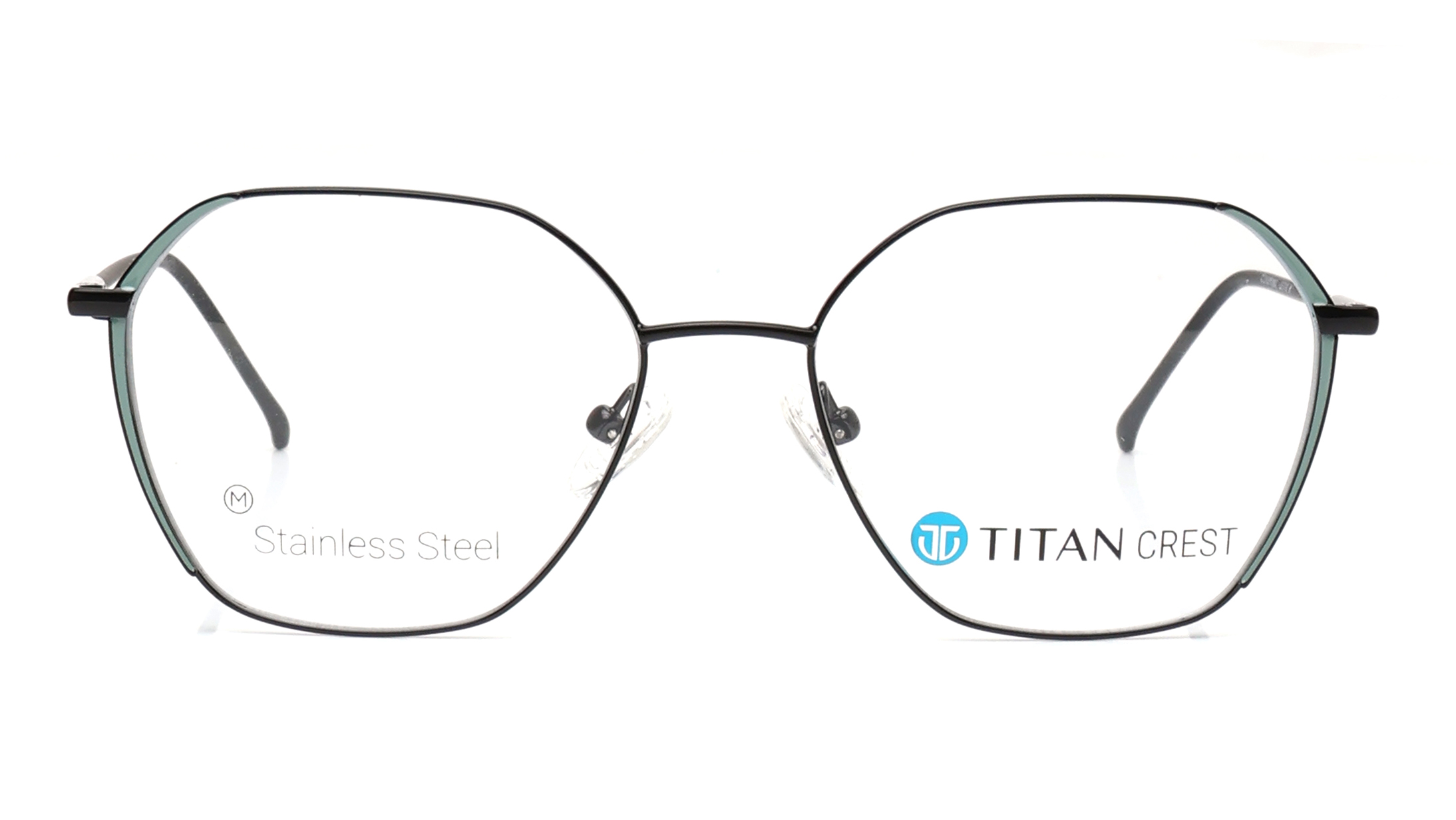 Image 1 of Black Geometric Eyeglasses for Men and Women from Titan Available at Titan Eye+