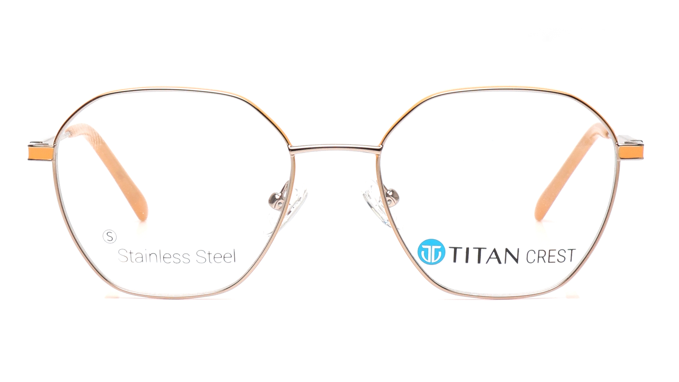 Image 1 of Titan Crest Geometric Brown  Rimmed Eyeglasses for Men and Women from Titan Available at Titan Eye+