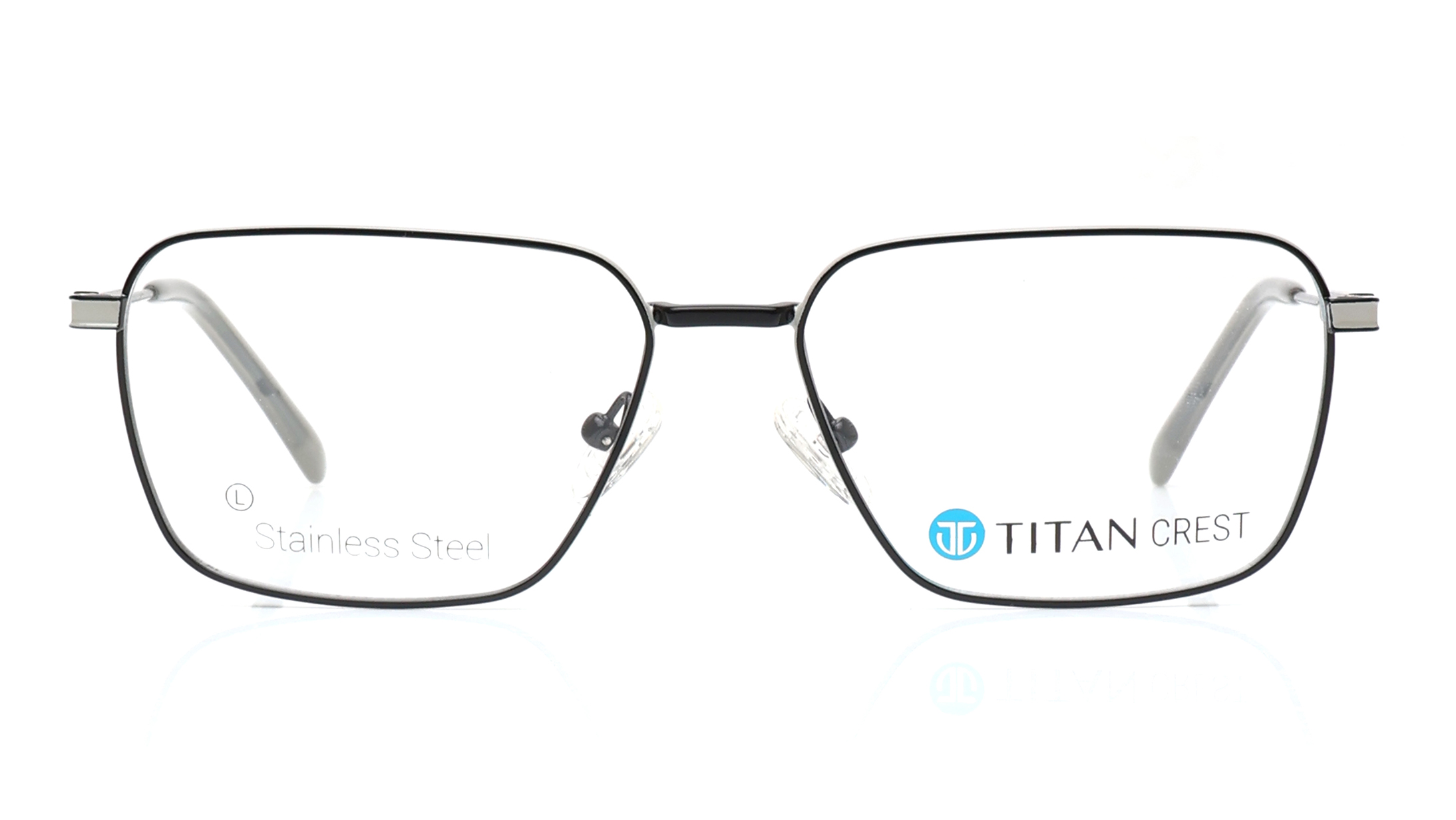Image 1 of Black Square Eyeglasses for Men from Titan Available at Titan Eye+