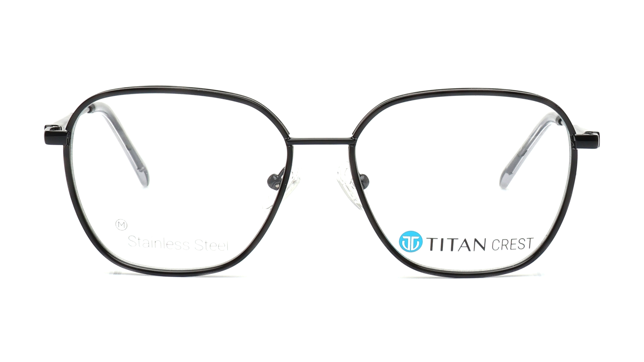 Image 1 of Titan Crest Square Black  Rimmed Eyeglasses for Men from Titan Available at Titan Eye+
