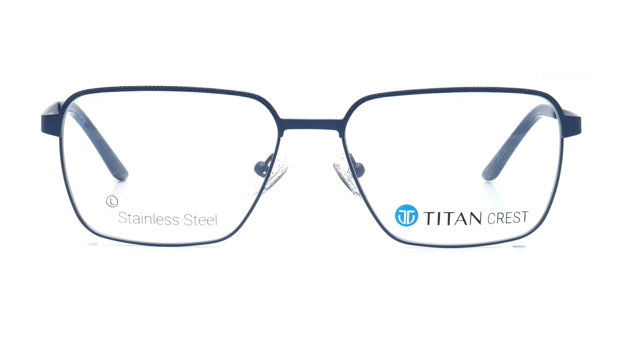 Image 1 of Titan Crest Square Blue  Rimmed Eyeglasses for Men from Titan Available at Titan Eye+