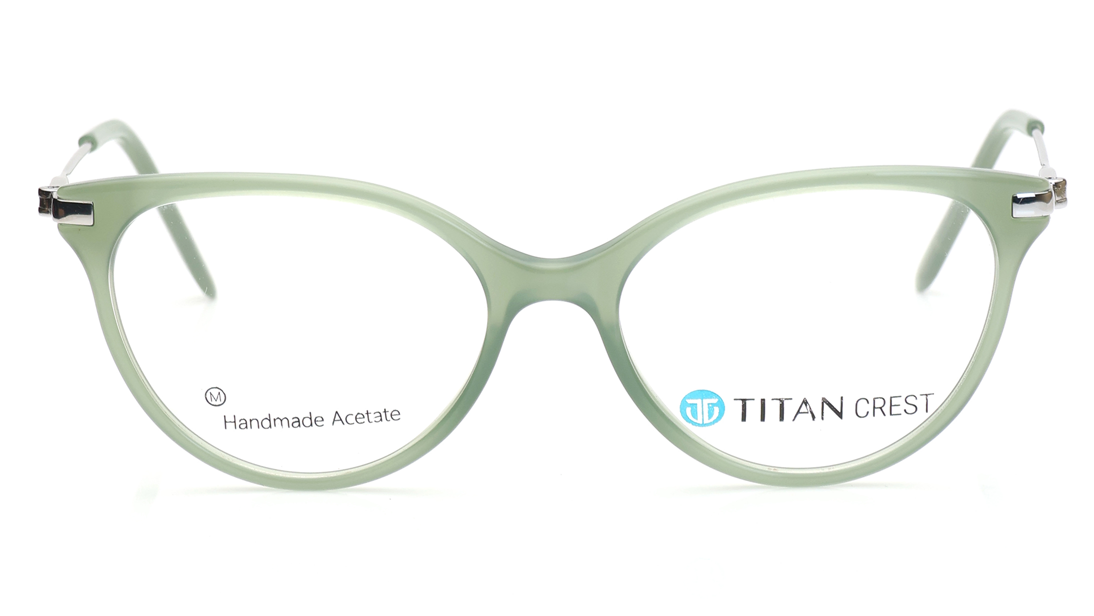 Image 1 of Green CatEye Eyeglasses for Women from Titan Available at Titan Eye+