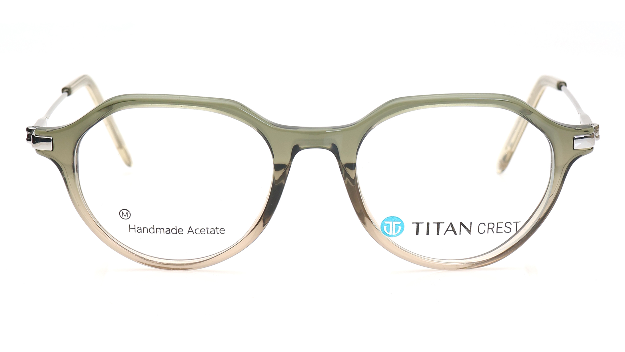 Image 1 of Green Geometric Eyeglasses for Men and Women from Titan Available at Titan Eye+
