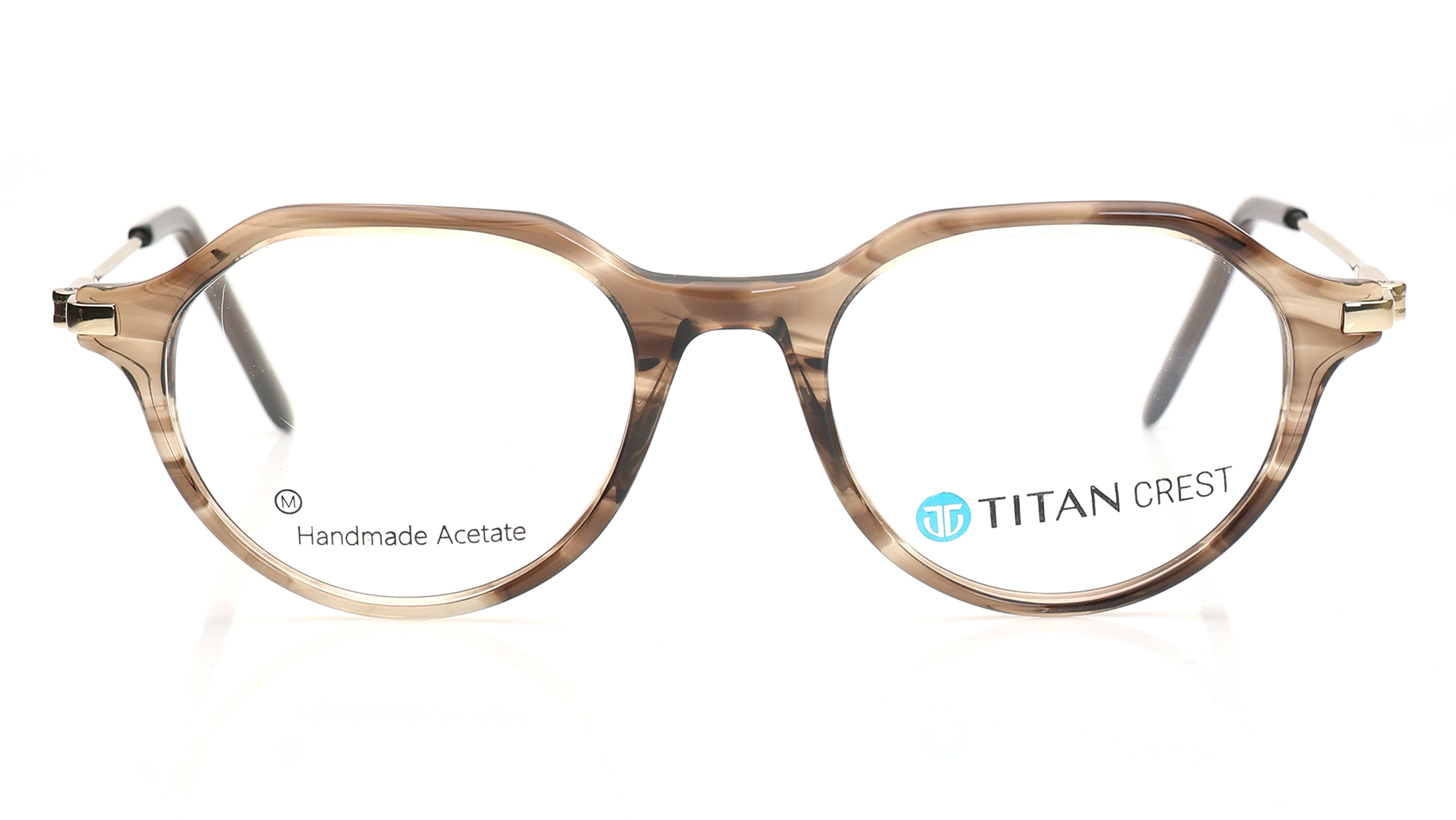 Image 1 of Brown Oval Eyeglasses for Men and Women from Titan Available at Titan Eye+