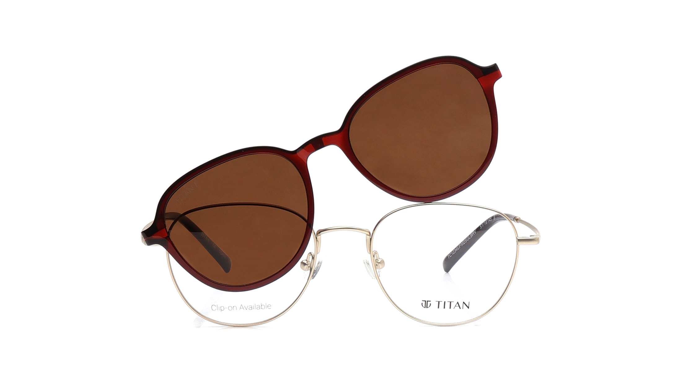 Image 1 of Gold Oval Eyeglasses for Men and Women from Titan Available at Titan Eye+