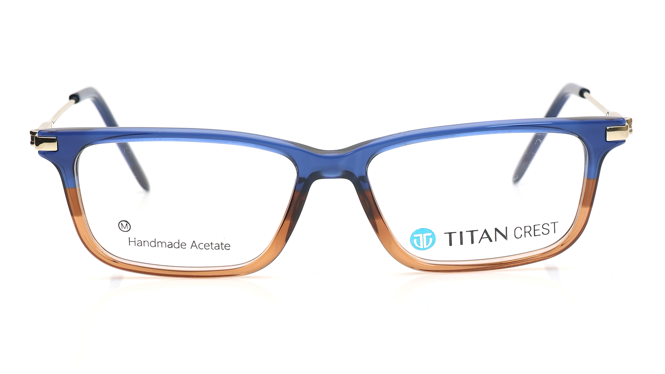 Image 1 of Blue Rectangle Eyeglasses for Men and Women from Titan Available at Titan Eye+